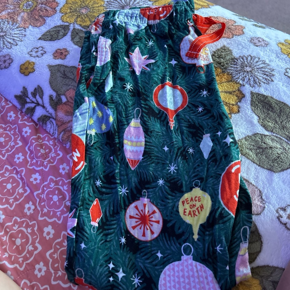 Festive Green Holiday pajama pants
